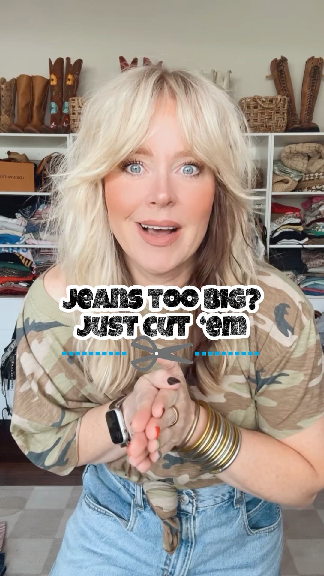 Cuttting my jeans like this is perfect for the baggy fit they have, and now I love them!