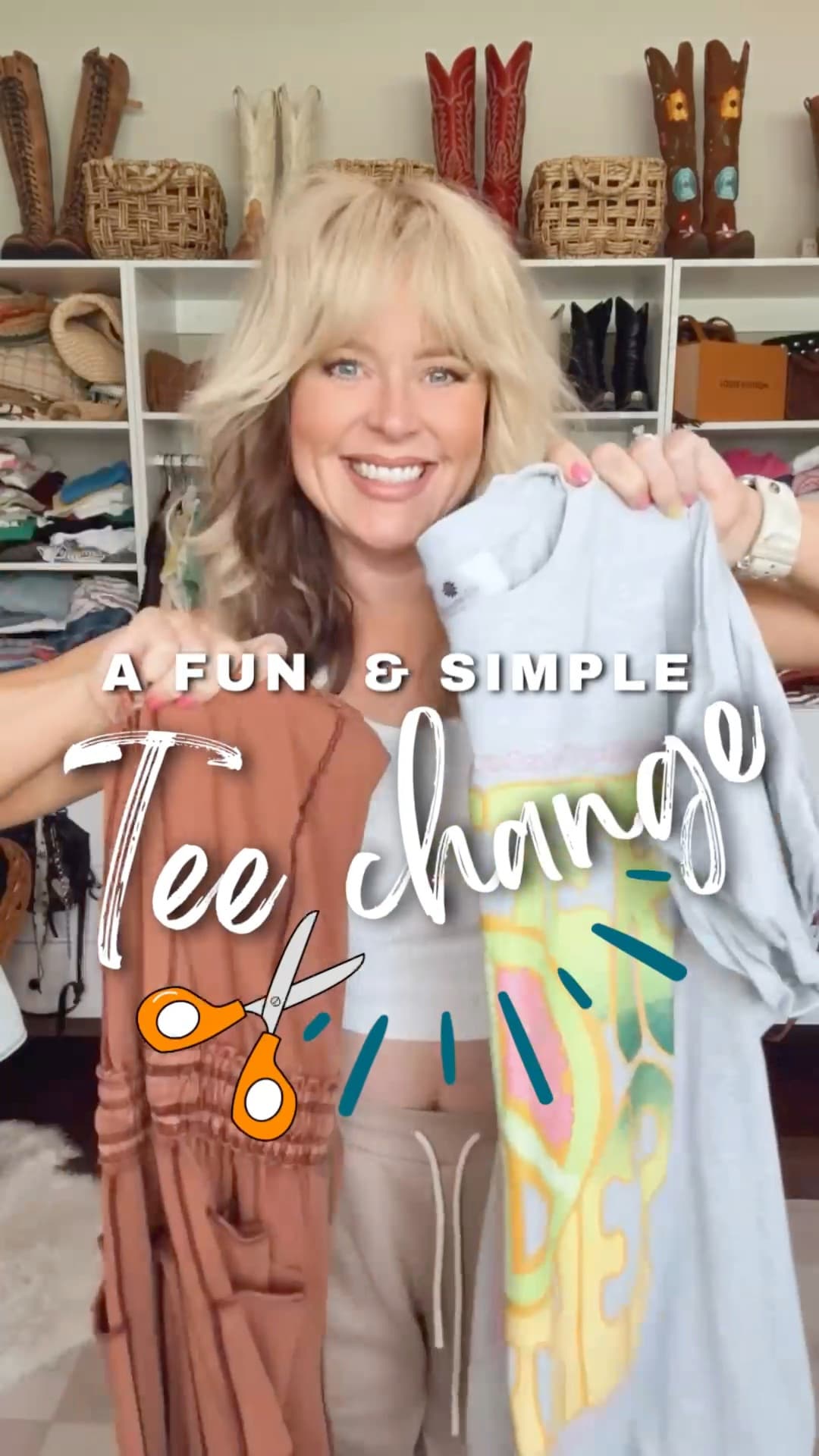 Have an old tee that needs a change?Cut it up the middle and voila a cute tshirt cardigan!