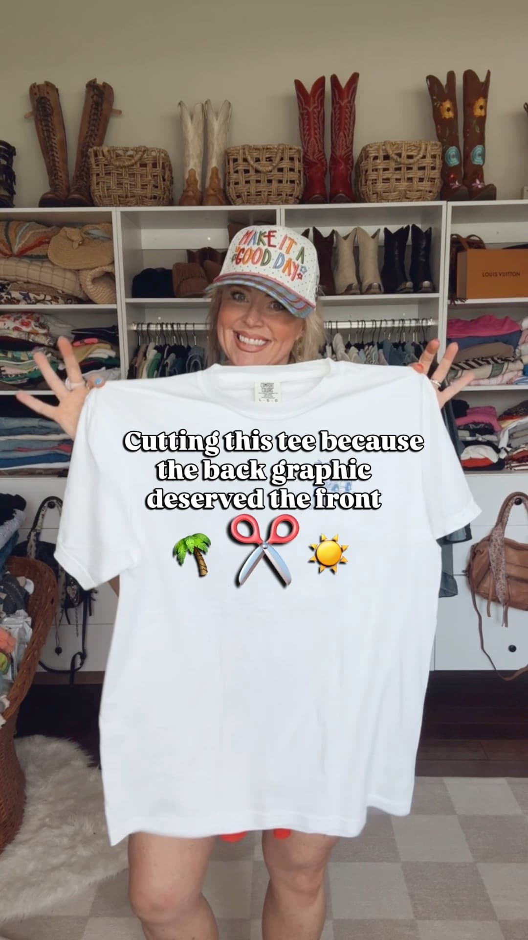 If you have a tee where you love the back graphic more than the front, try this little hack!