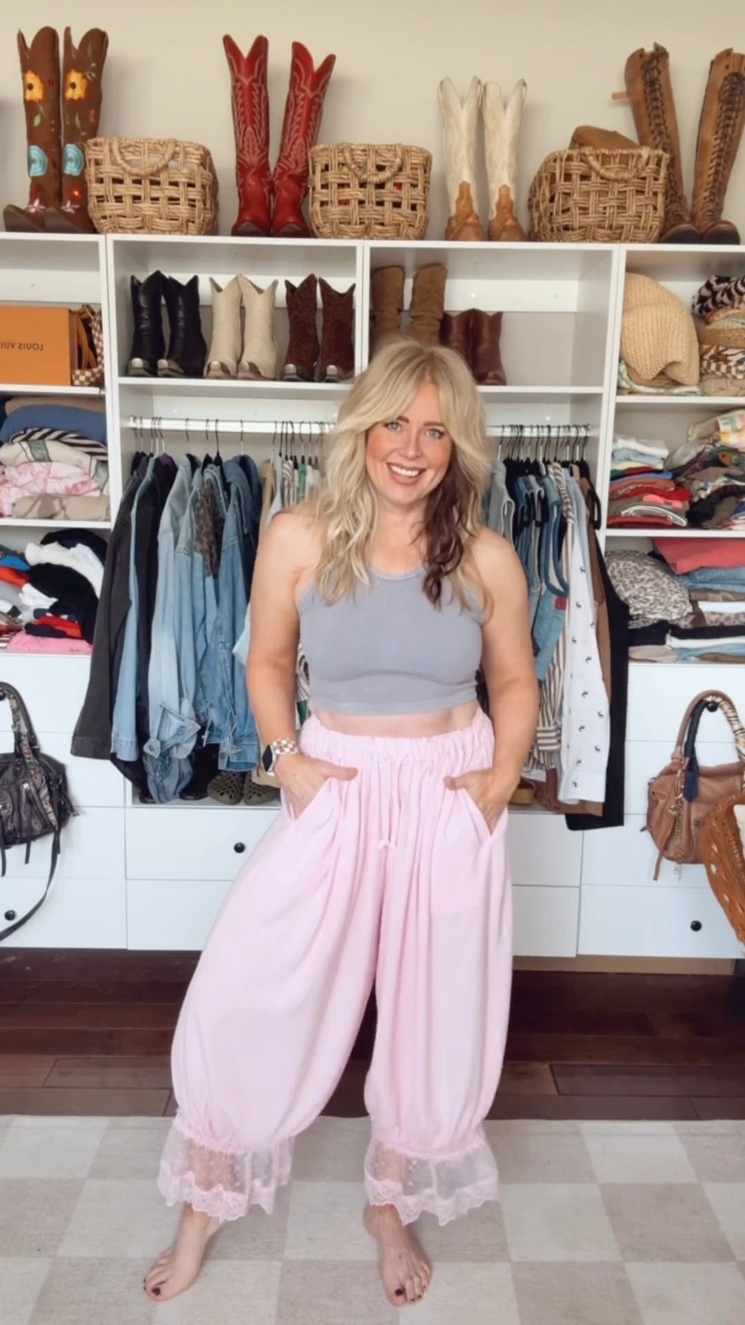 These pants from Amazon are a look for less and the cutest!